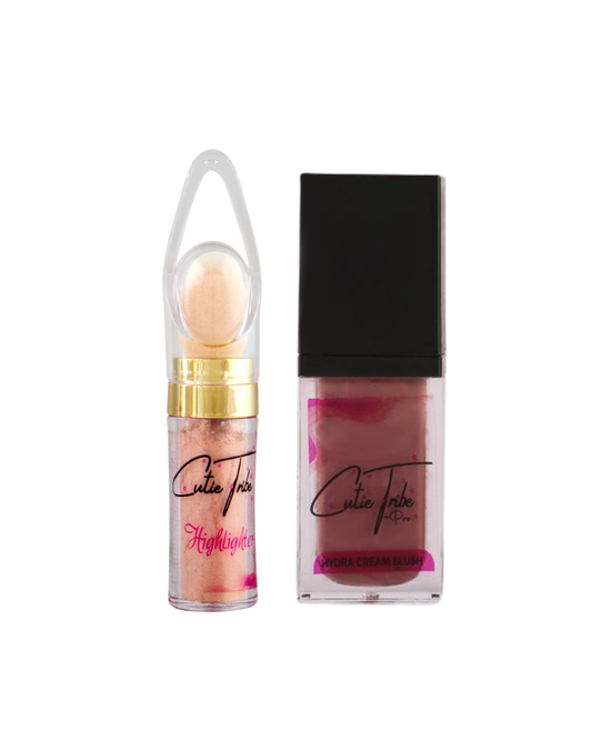 Cutie Tribe Luminous Duo ( Pink Flash Highlighter + Hydra Creamy Blusher ) 